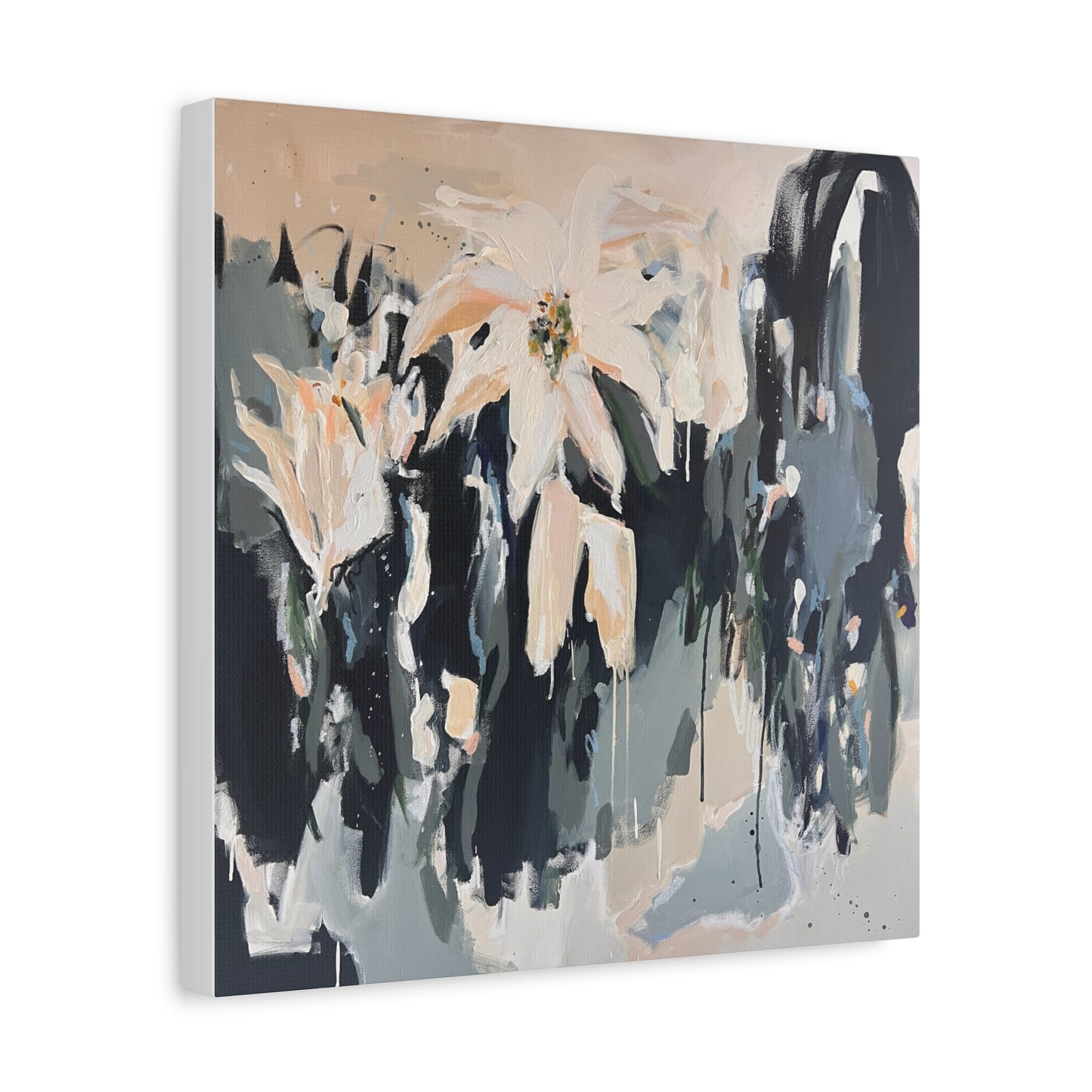 Moon Lilies At Midnight - Canvas Print